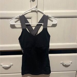 lululemon athletica Black Tank Top with Gray Straps